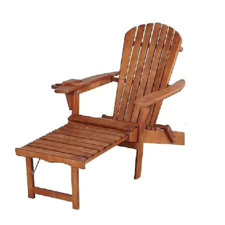 Cama Oceanic Collection Adirondack Chaise Lounge Chair Foldable, cup and glass holder, built in ottoman CA2535414